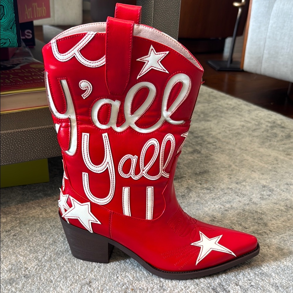 One boot Only‼️ Hocfart Red “Yall” Cowboy Boot